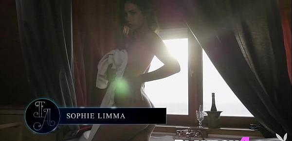  Amazing brunette Sophie Limma enjoys sweet posing action and she liked it